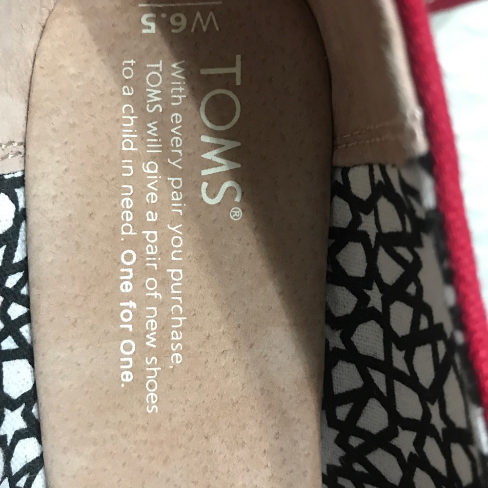 Womens TOMS Red Wedge Shoes